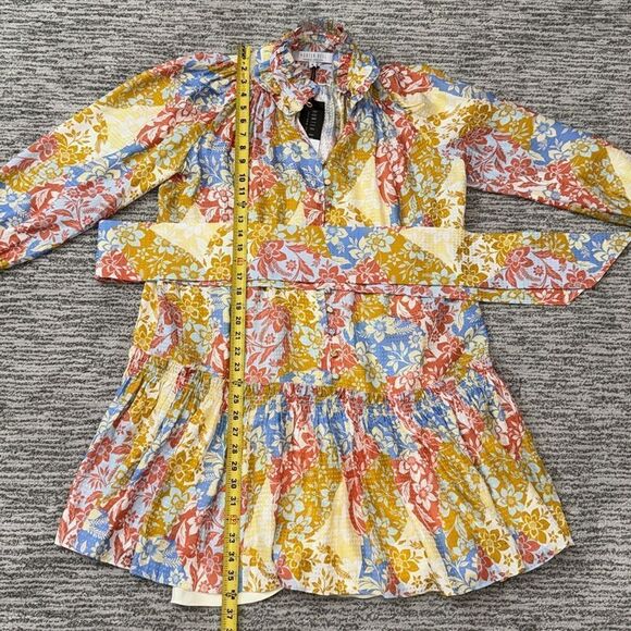 NWT Hunter Bell Blakely Dress Flower Patchwork Silk Medium - Picture 9 of 15